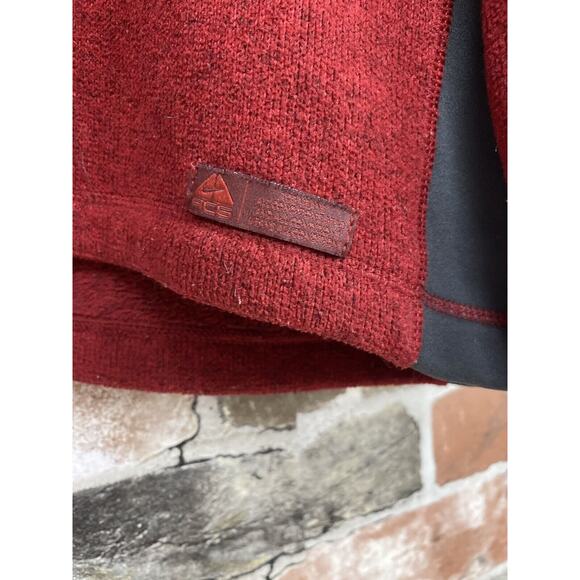 Vintage Nike ACG Full Zip Fleece Jacket Red Sweater Sweatshirt Mens XL Y2K 90s - Picture 4 of 6